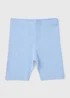 Girls Blue Ribbed Cycling Shorts (1-7yrs) - 1 to 1 half years Image 1
