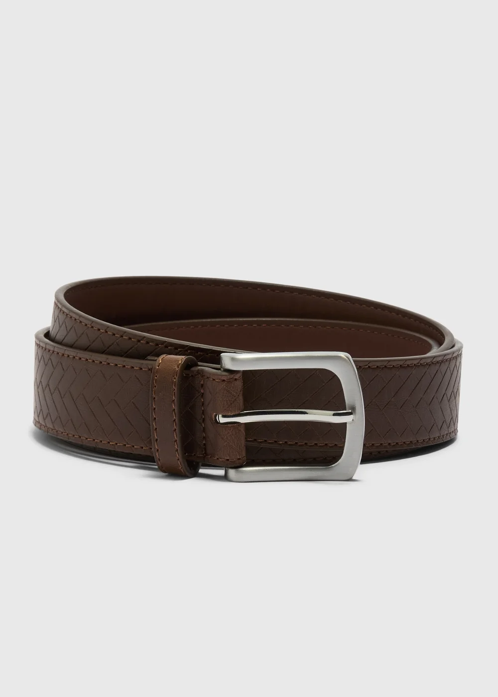 Brown Herringbone Embossed Belt - 2XL/3XL Image 1