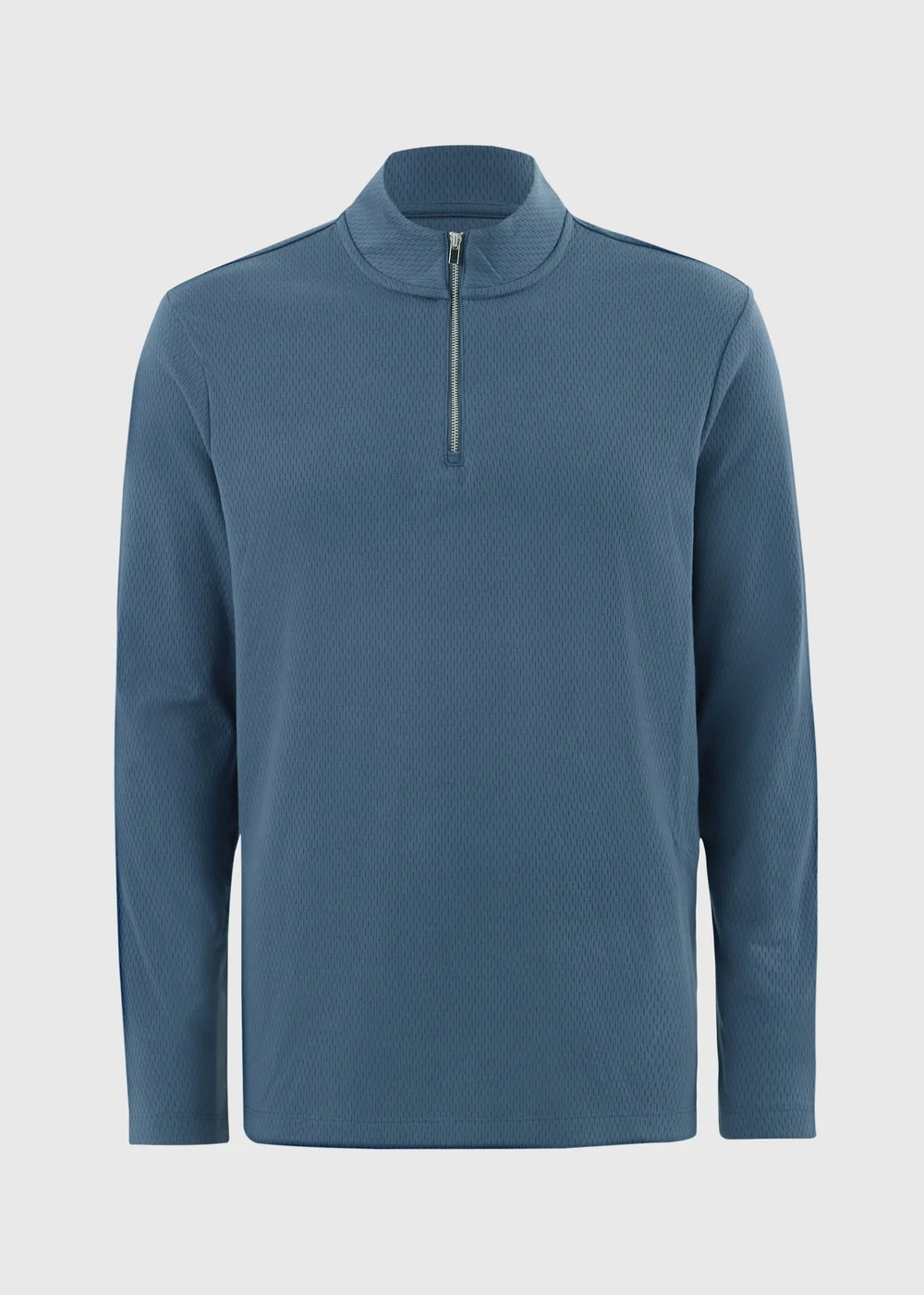 Blue Airtex Co Ord Half Zip Top - Small Image 1