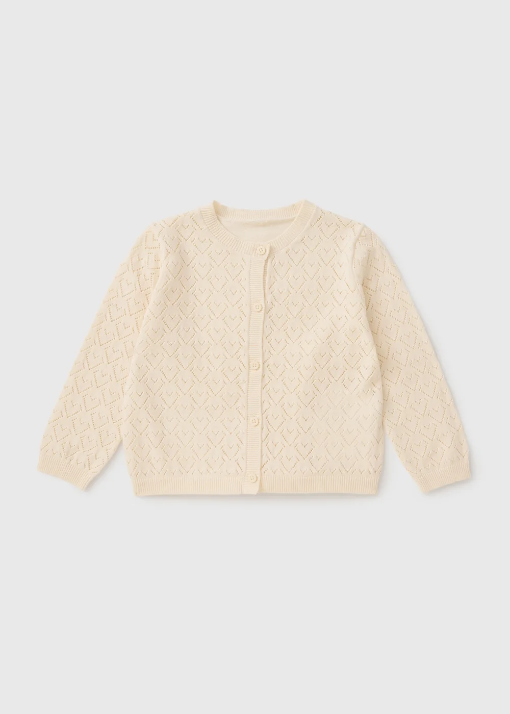 Girls Cream Pointelle Cardigan (1-7yrs) - 1 to 1 half years Image 1