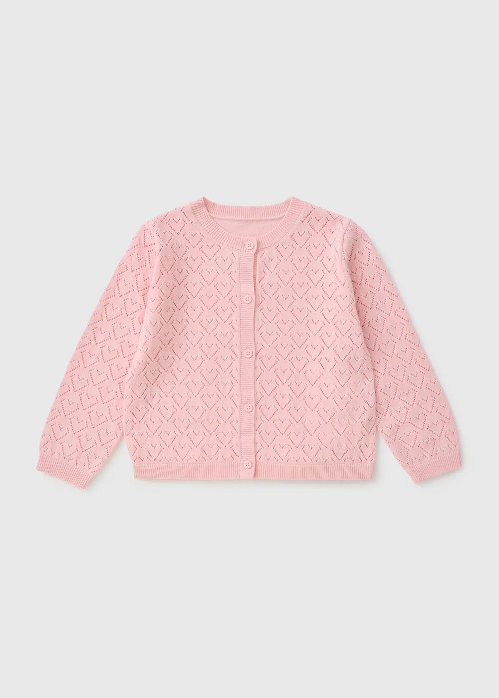Girls Pink Pointelle Cardigan (1-7yrs) - 1 to 1 half years Image 1