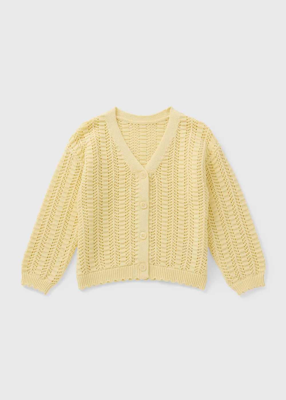 Girls Yellow Knitted Cardigan (1-7yrs) - 1 to 1 half years Image 1
