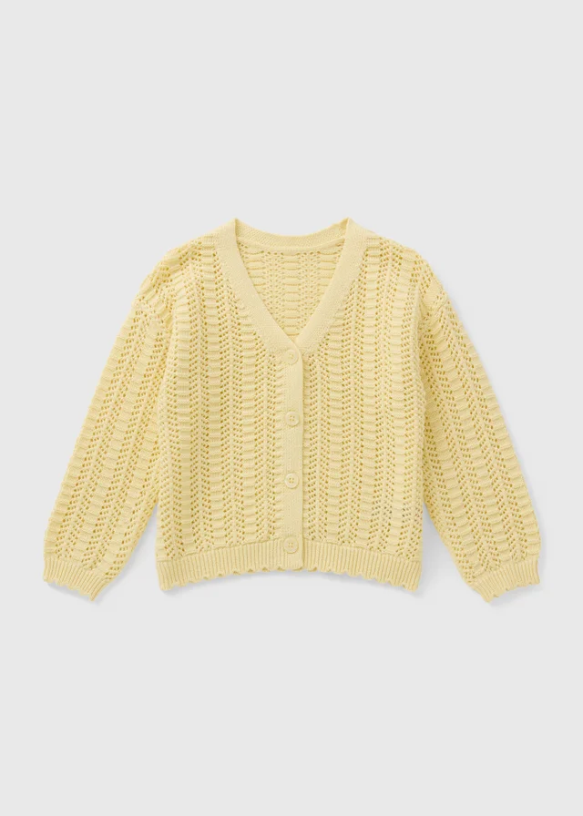 Girls Yellow Knitted Cardigan (1-7yrs)