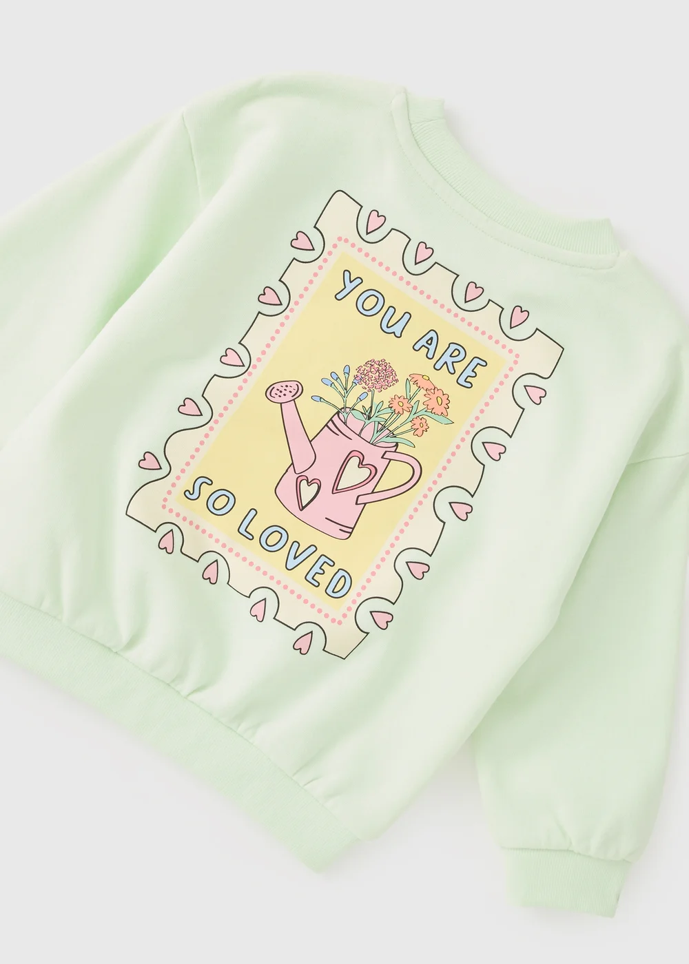 Girls Green Loved Sweatshirt & Flare Set (1-7yrs) - 1 to 1 half years Image 2