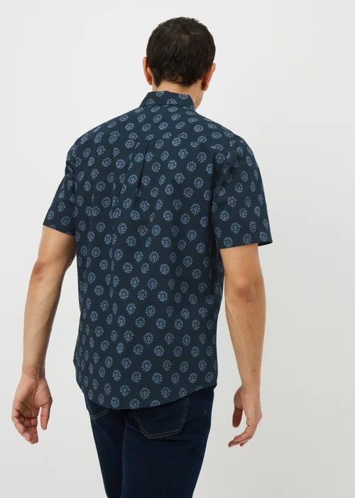 Navy Geo Short Sleeve Shirt - Small Image 2