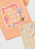 Girls Peach Smile Stripe Top & Trouser Set (1-7yrs) - 1 to 1 half years Image 2
