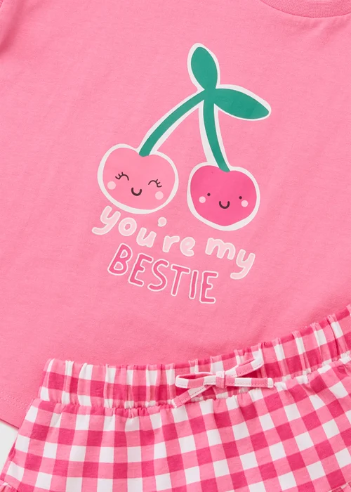 Girls Pink Cherry Bestie Top & Skort Set (1-7yrs) - 1 to 1 half years Image 2