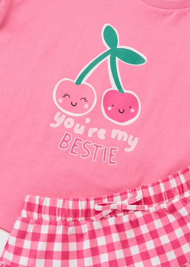 Girls Pink Cherry Bestie Top & Skort Set (1-7yrs)