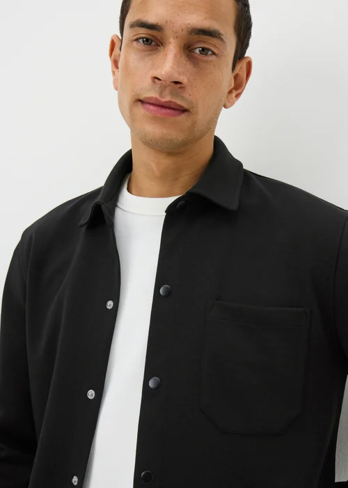 Black Interlock Co Ord Shacket - S Image 2