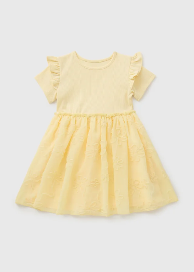 Girls Yellow Tutu Mesh Dress (1-7yrs)