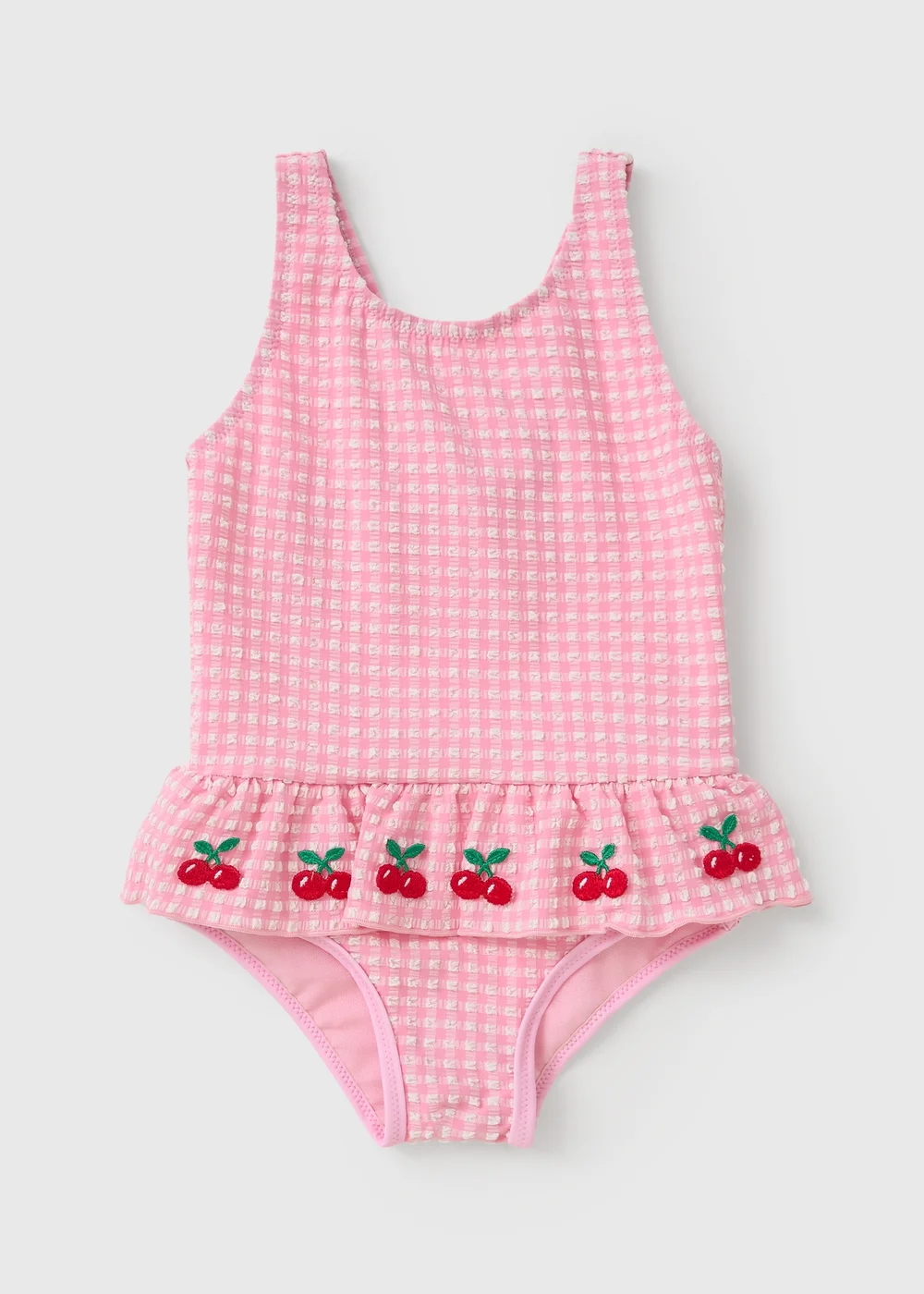 Girls Pink Cherry Frill Swimming Costume (1-7yrs) - 1 to 1 half years Image 1