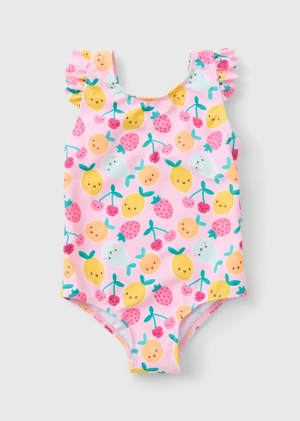 Girls Pink Fruit Swimming Costume (1-7yrs) - 1 to 1 half years Image 1