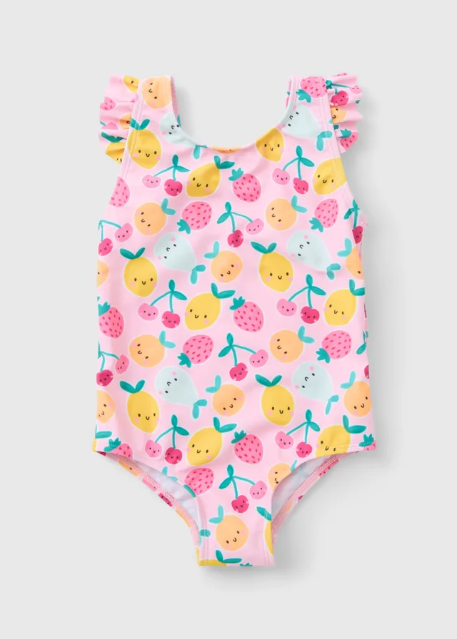 Girls Pink Fruit Swimming Costume (1-7yrs)