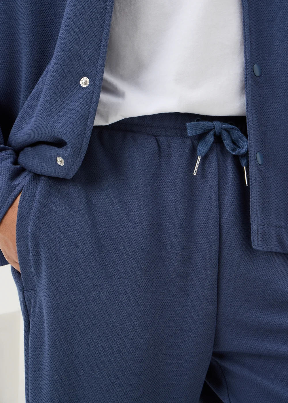 Blue Smart Co Ord Jogging Bottoms - Small Image 3