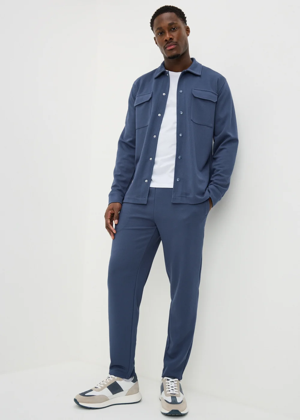 Blue Smart Co Ord Jogging Bottoms - Small Image 1