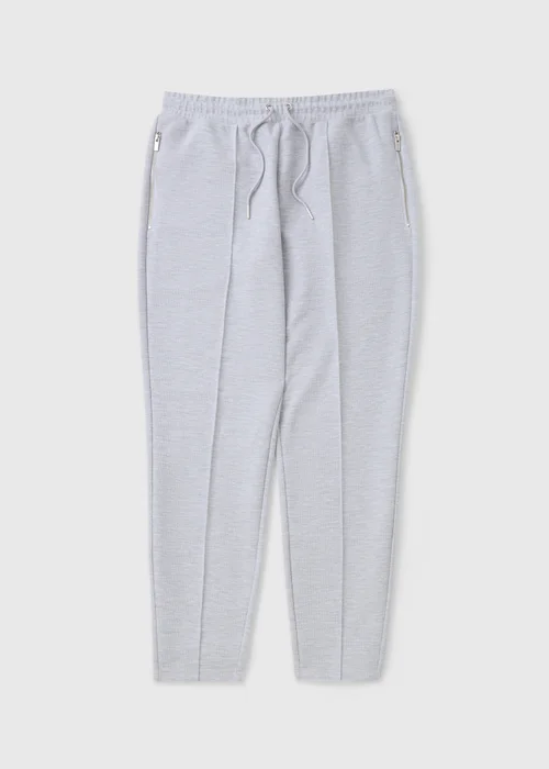 Grey Seam Front Tapered Co Ord Jogging Bottoms - Small Image 4
