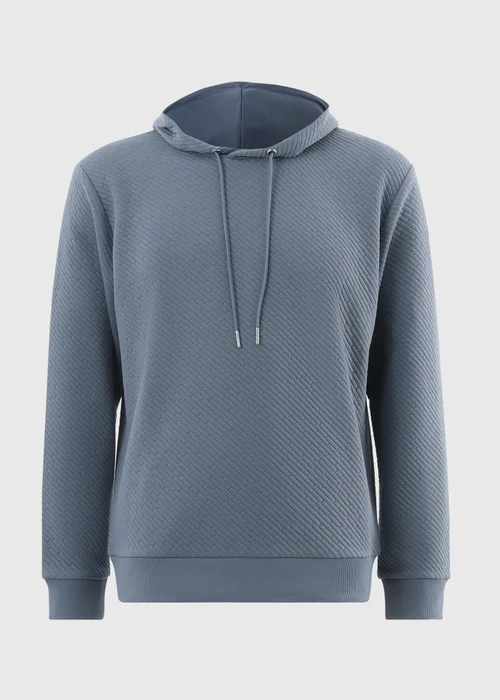 Blue Textured Co Ord Hoodie - Small Image 4