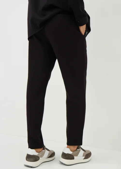 Black Interlock Co Ord Jogging Bottoms - Small Image 3