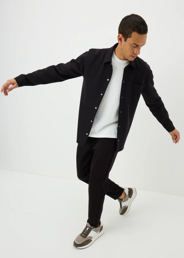 Black Interlock Co Ord Jogging Bottoms