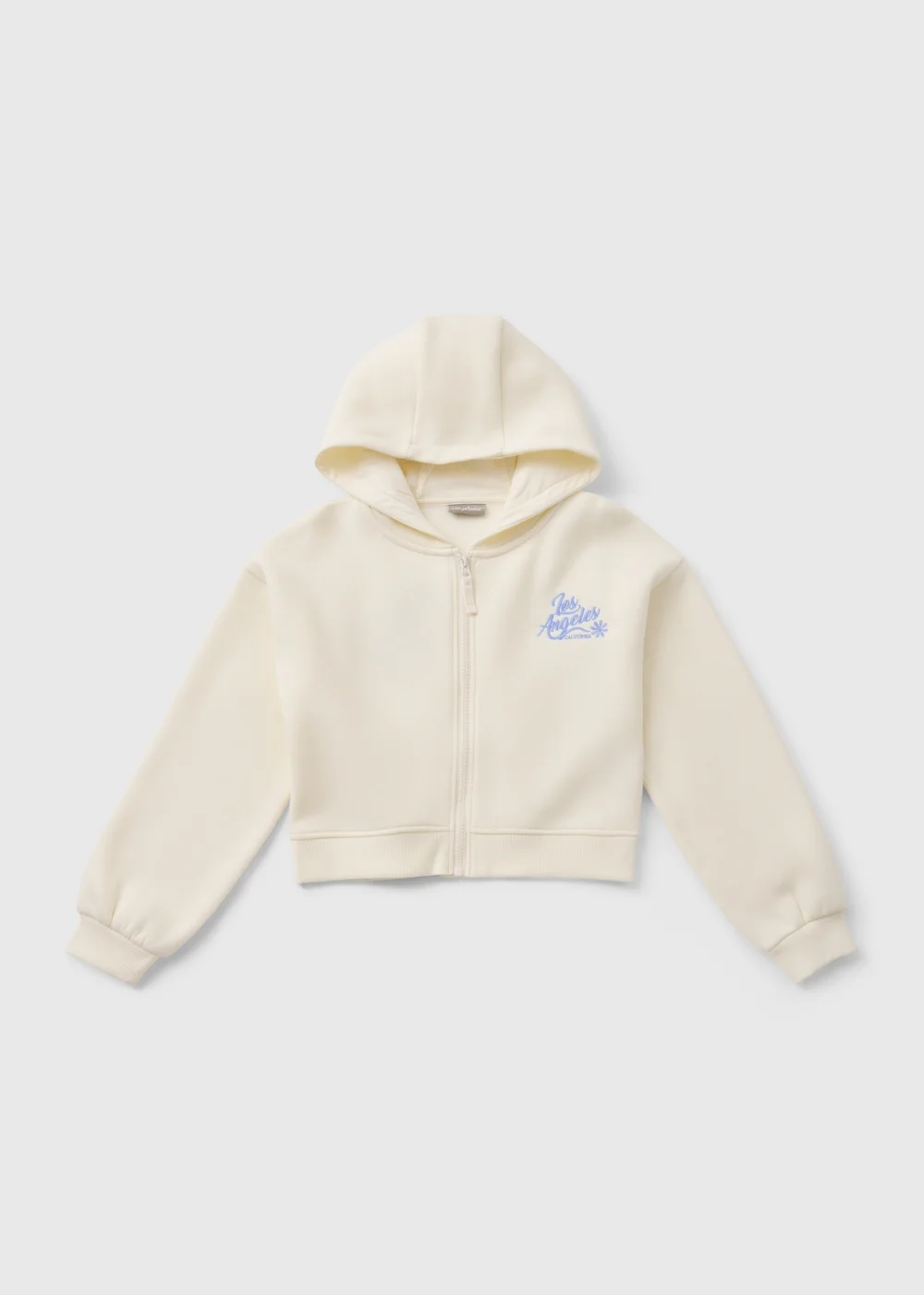 Girls Cream Los Angles Zip Hoodie (7-15yrs) - Age 7 Years Image 1