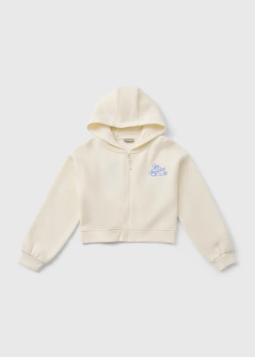 Girls Cream Los Angles Zip Hoodie (7-15yrs) - Age 7 Years Image 1