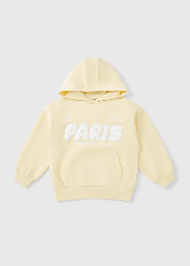 Girls Yellow Paris Slogan Hoodie (7-15yrs)