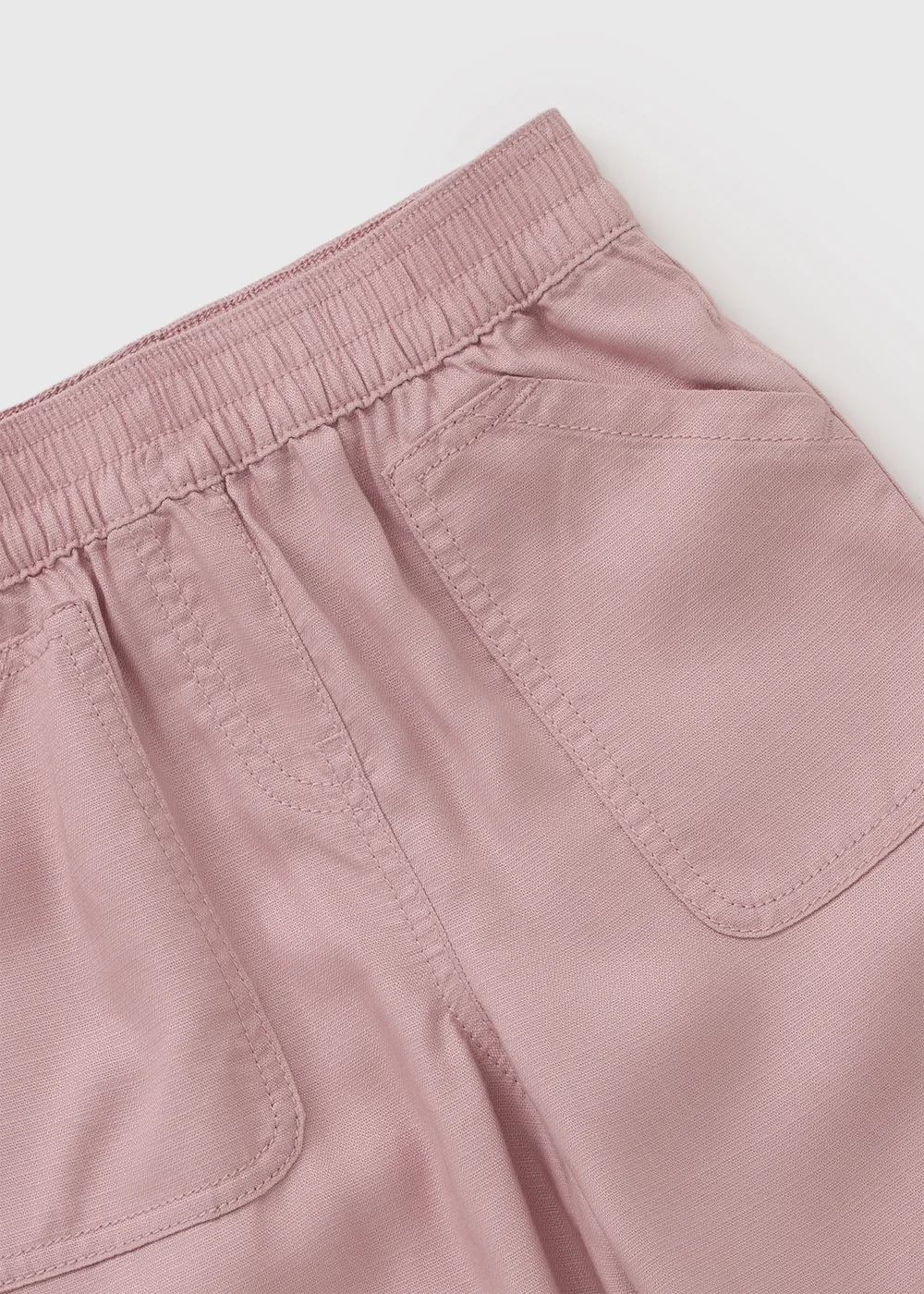 Girls Pink Chambray Wide Leg Trousers (7-15yrs) - Age 7 Years Image 2