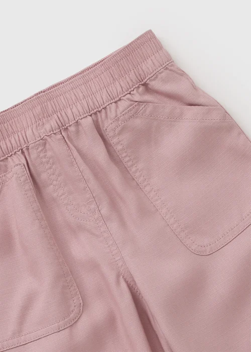 Girls Pink Chambray Wide Leg Trousers (7-15yrs) - Age 7 Years Image 2