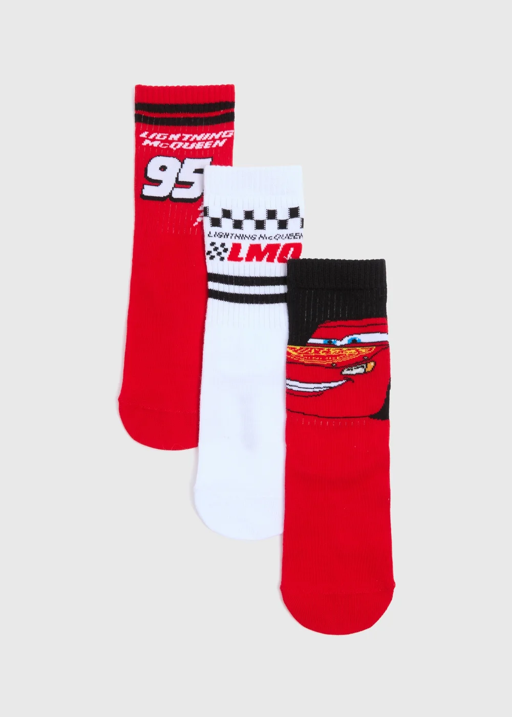 3 Pack Cars Kids Multicoloured Socks (Younger 6/8.5-Older 12.5/3.5) - Sizes 6 - 8.5 Image 1