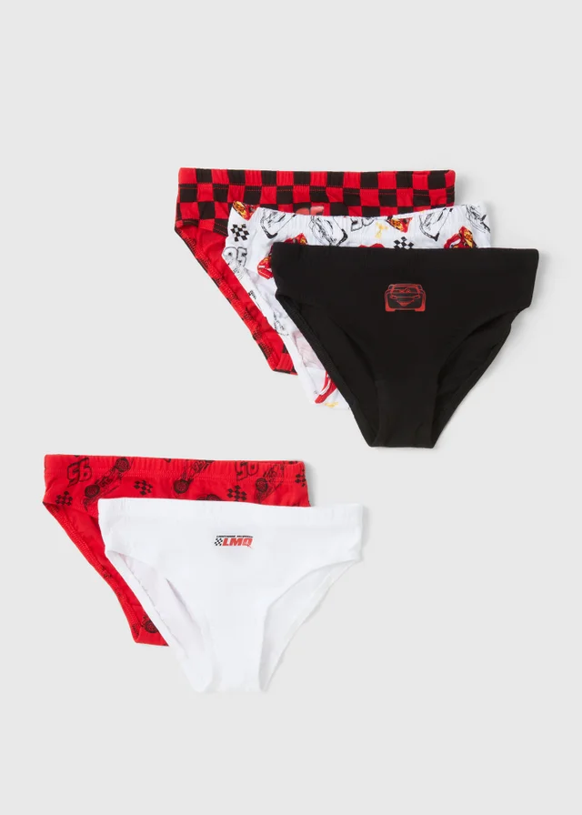 5 Pack Cars Boys Multicoloured Briefs (2-7yrs)