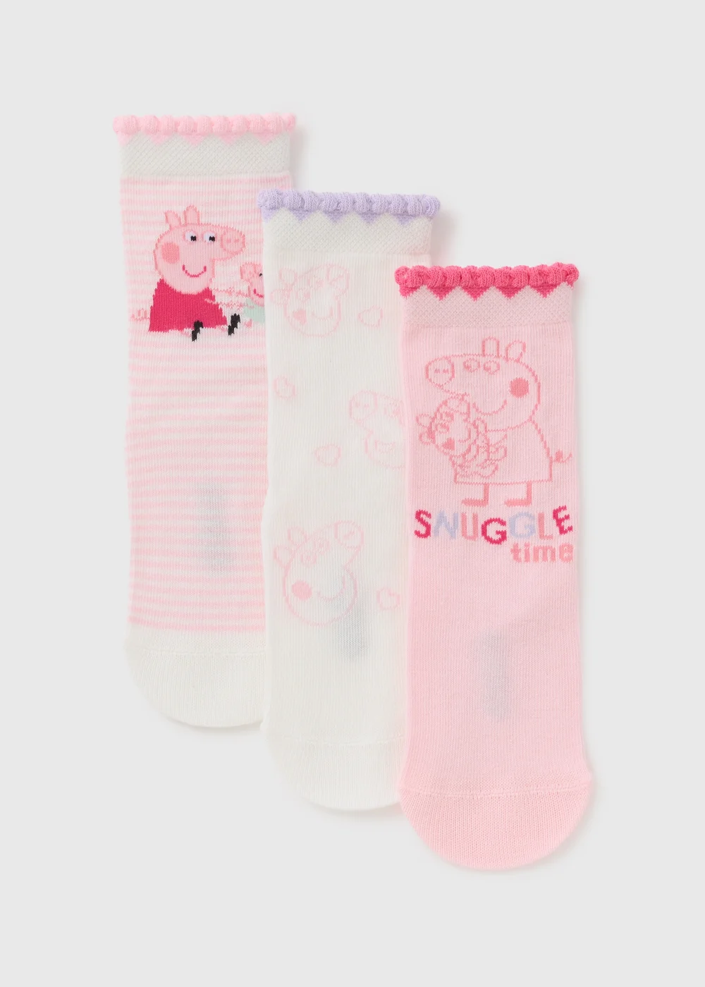 3 Pack Peppa Pig Girls Multicoloured Trainer Socks (Younger 6/8.5- Older 4/6.5) - Sizes 6 - 8.5 Image 1