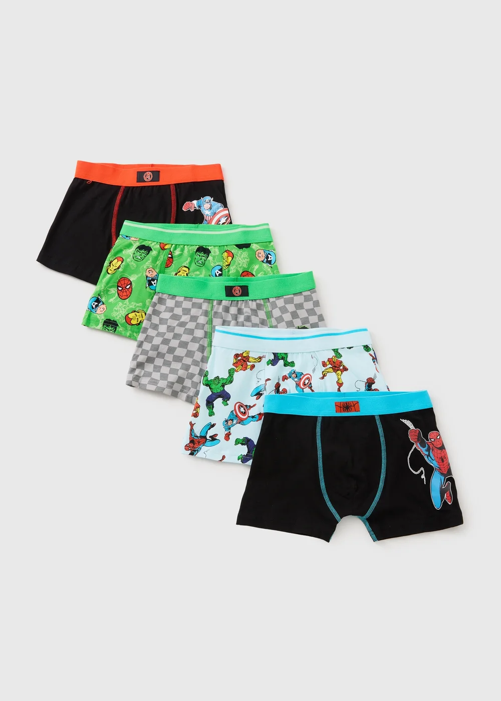 Marvel 5 Pack Boys Multicolour Boxers (4-13yrs) - Age 4 - 5 Years Image 1