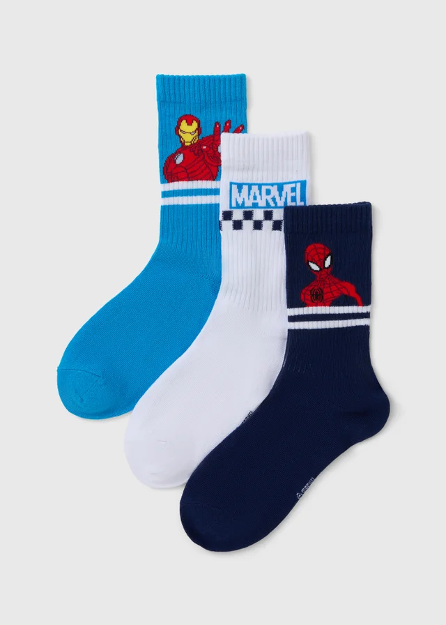 3 Pack Marvel Boys Multicoloured Socks (Younger 6/8.5- Older 4/6.5)