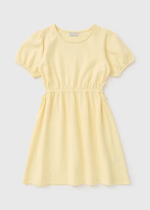 Girls Yellow Textured Dress (7-15yrs) - Age 7 Years Image 1