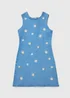 Girls Blue Daisy Embroidered Denim Dress (7-15yrs) - Age 7 Years Image 1
