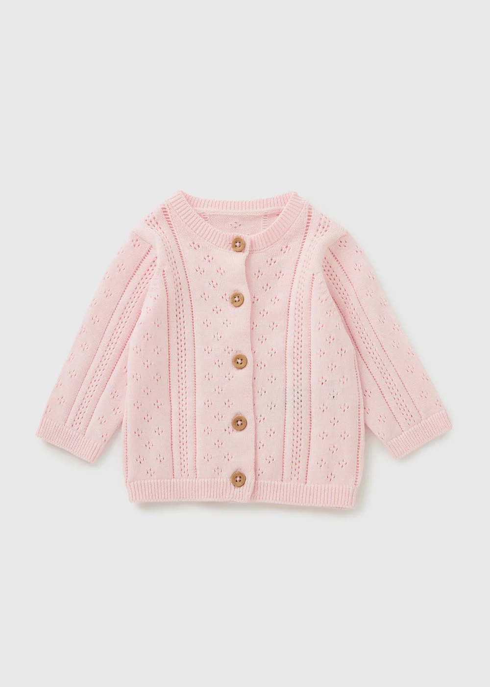 Girls Pink Stitch Cardigan - Up to 1 Month Image 1
