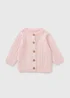 Girls Pink Stitch Cardigan - Up to 1 Month Image 1