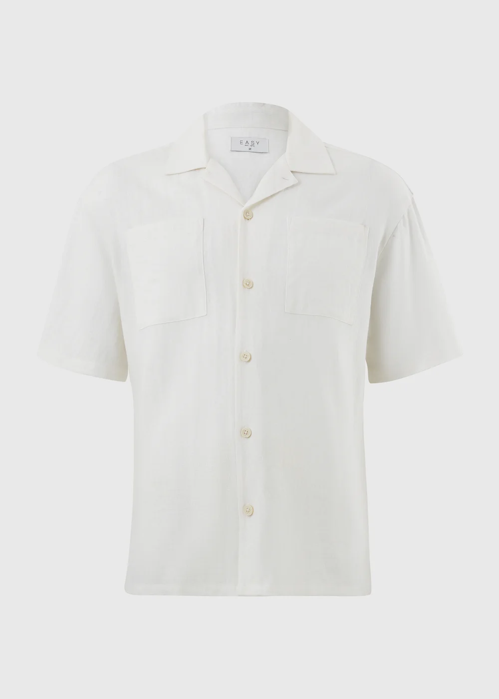 White Linen Short Sleeve Shirt - Small Image 4