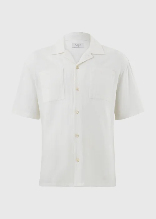 White Linen Short Sleeve Shirt - Small Image 4