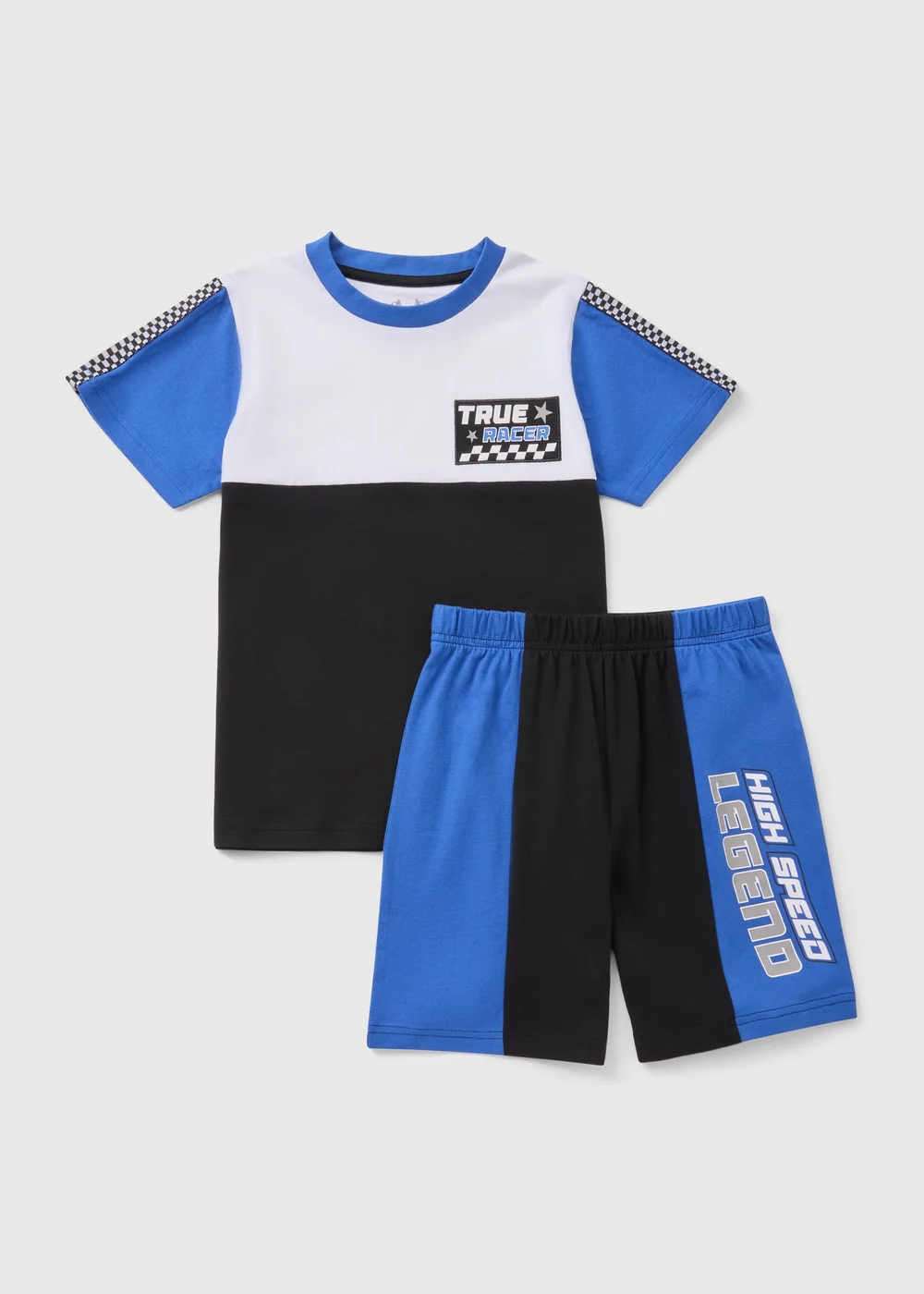 Boys Black Motorsport Pyjama Set (7-13yrs) - Age 7 Years Image 1
