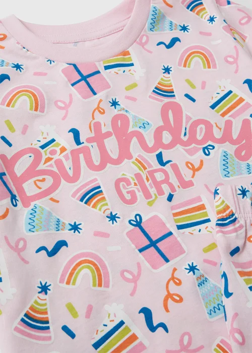 Girls Pink Birthday Girl Short Pyjama Set (1-7yrs) - 1 to 1 half years Image 2