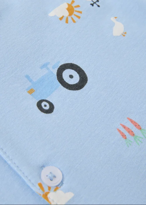 Kids Blue Farm Button Up Short Pyjama Set (1-7yrs) - 1 to 1 half years Image 2