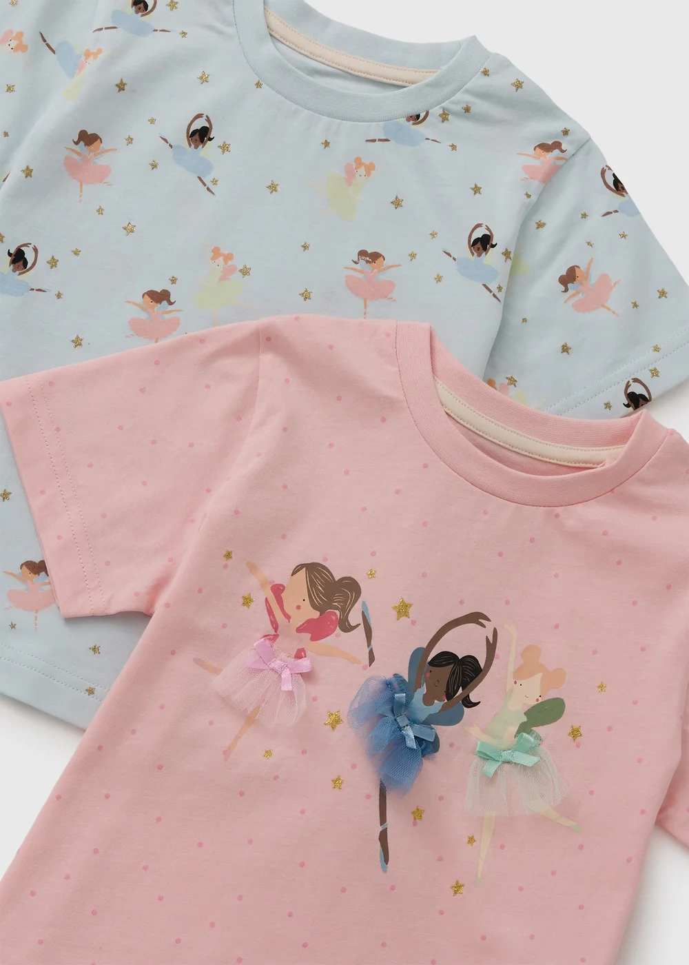 2 Pack Girls Pink Ballerina Pyjama Sets (1-7yrs) - 1 to 1 half years Image 2