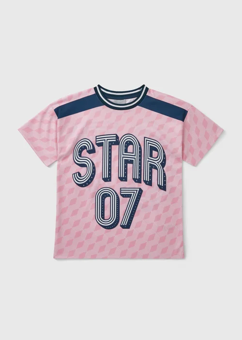 Girls Pink Football T-Shirt (7-15yrs) - Age 7 Years Image 1