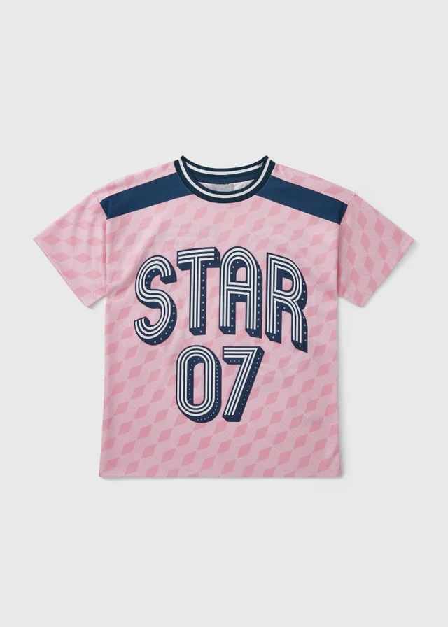 Girls Pink Football T-Shirt (7-15yrs)