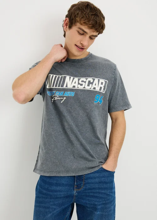 Nascar Grey Graphic T-Shirt - Small Image 1