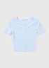 Girls Blue Stripe Henley T-Shirt (7-15yrs) - Age 7 Years Image 1
