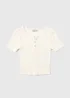 Girls Cream Henley Top (7-15yrs) - Age 7 Years Image 1