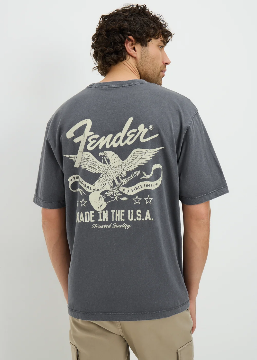 Charcoal Fender Back Graphic T-Shirt - Small Image 2
