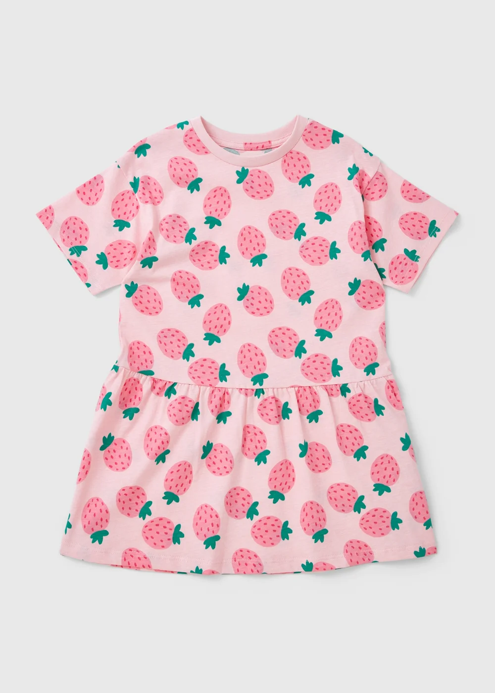 Girls Pink Strawberry Dress (1-7yrs) - 1 to 1 half years Image 1